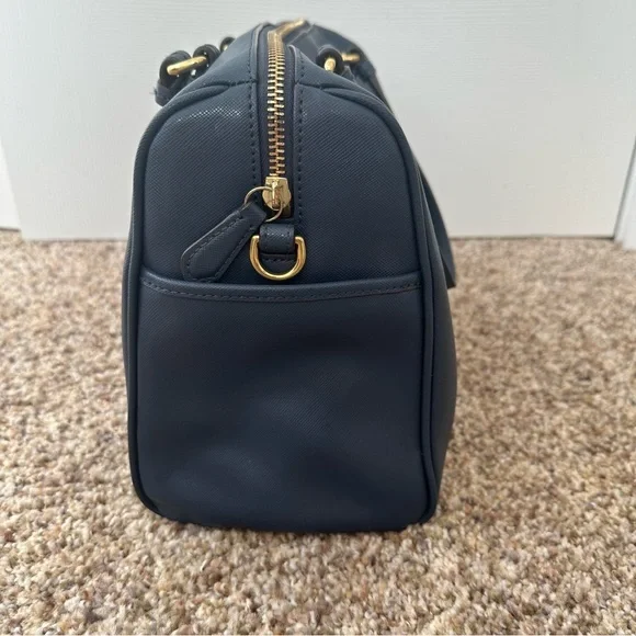 Coach Women's Peyton Leather Nancy Satchel, Navy Blue Handbag - Picture 13 of 14